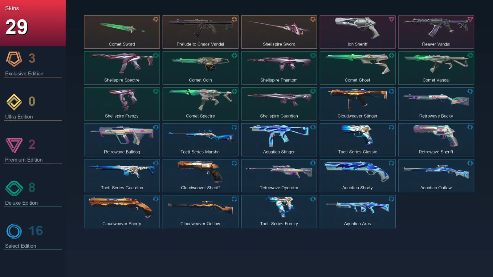 NA | Lv82 | Unranked | 29 Skin | 17 Agent | 35 Buddy — Valorant account
