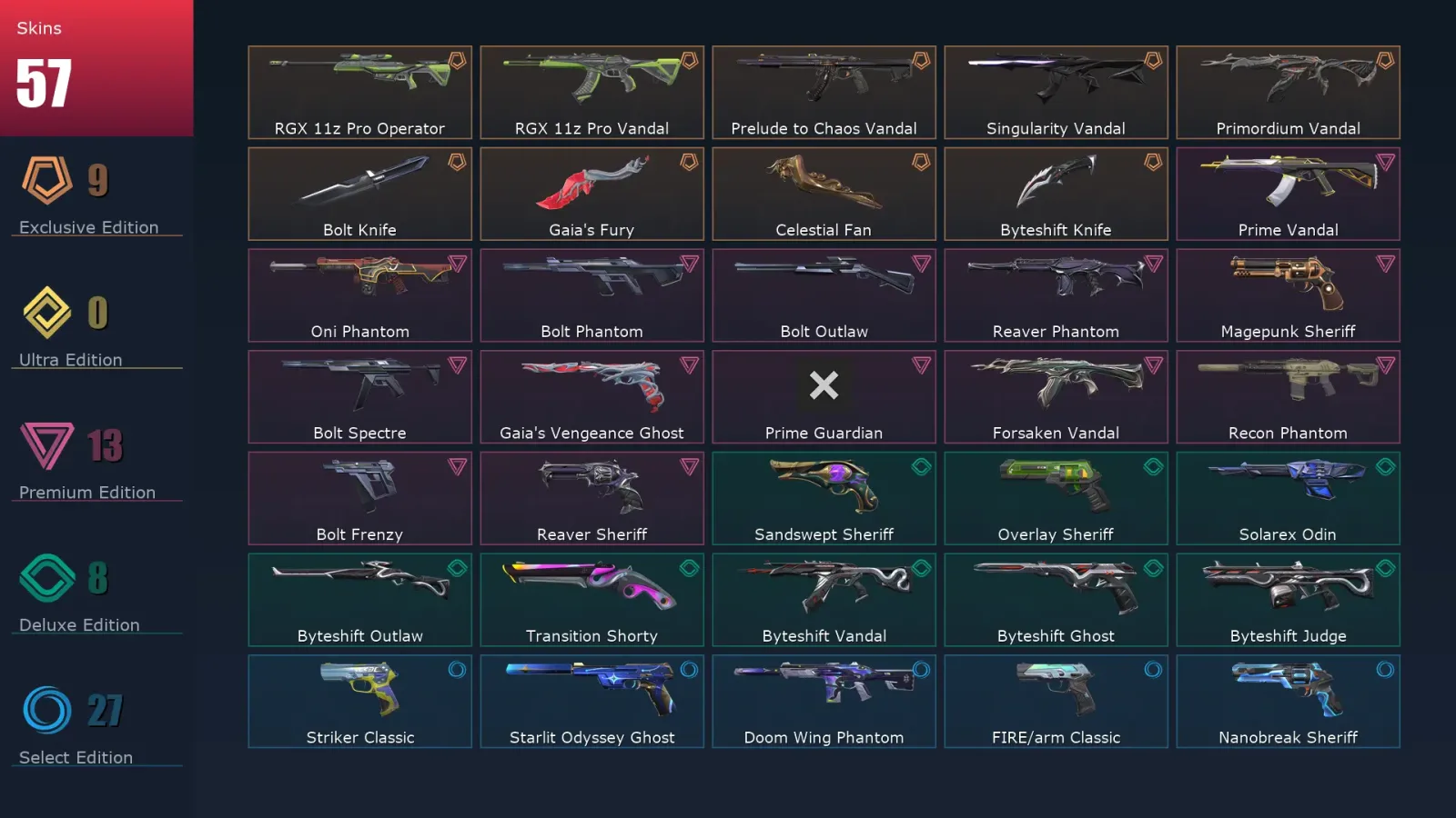[Valorant] | EU | Level 253 | Ascendant 1 | 28 Agents | 57 Skins — Valorant account