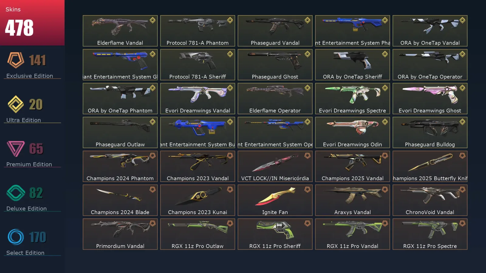 [Valorant] | EU | Level 500 | Ascendant 2 | 29 Agents | 478 Skins — Valorant account