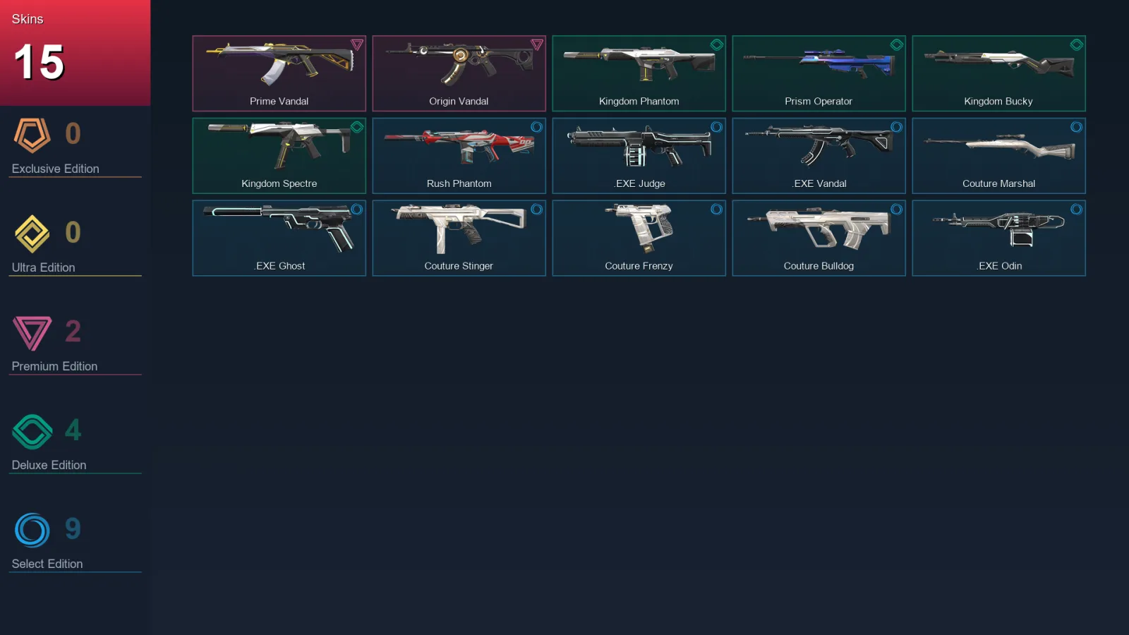 EU | Lv38 | Unranked | 15 Skin | 18 Agent | 27 Buddy — Valorant account