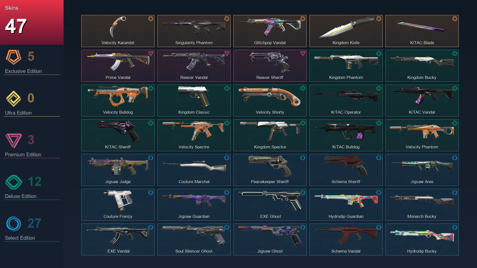 LA | Lv118 | Unranked | 47 Skin | 21 Agent | 62 Buddy