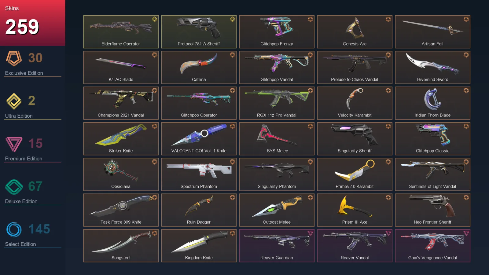 NA | Lv678 | Unranked | 259 Skin | 26 Agent | 242 Buddy