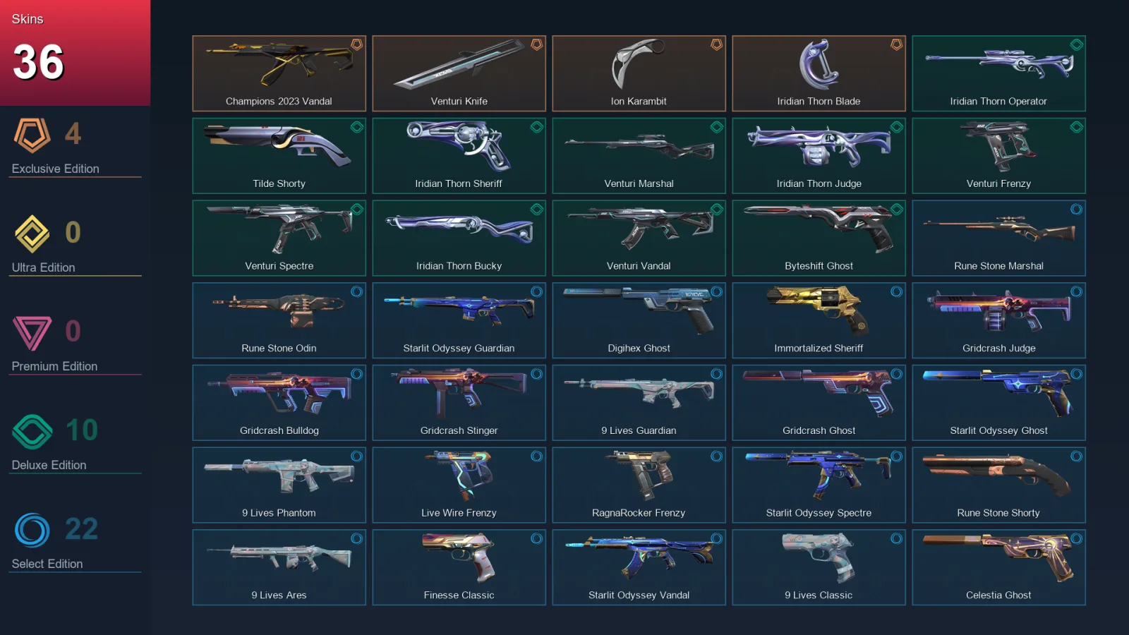 EU | Lv197 | Unranked | 36 Skin | 29 Agent | 92 Buddy — Valorant account