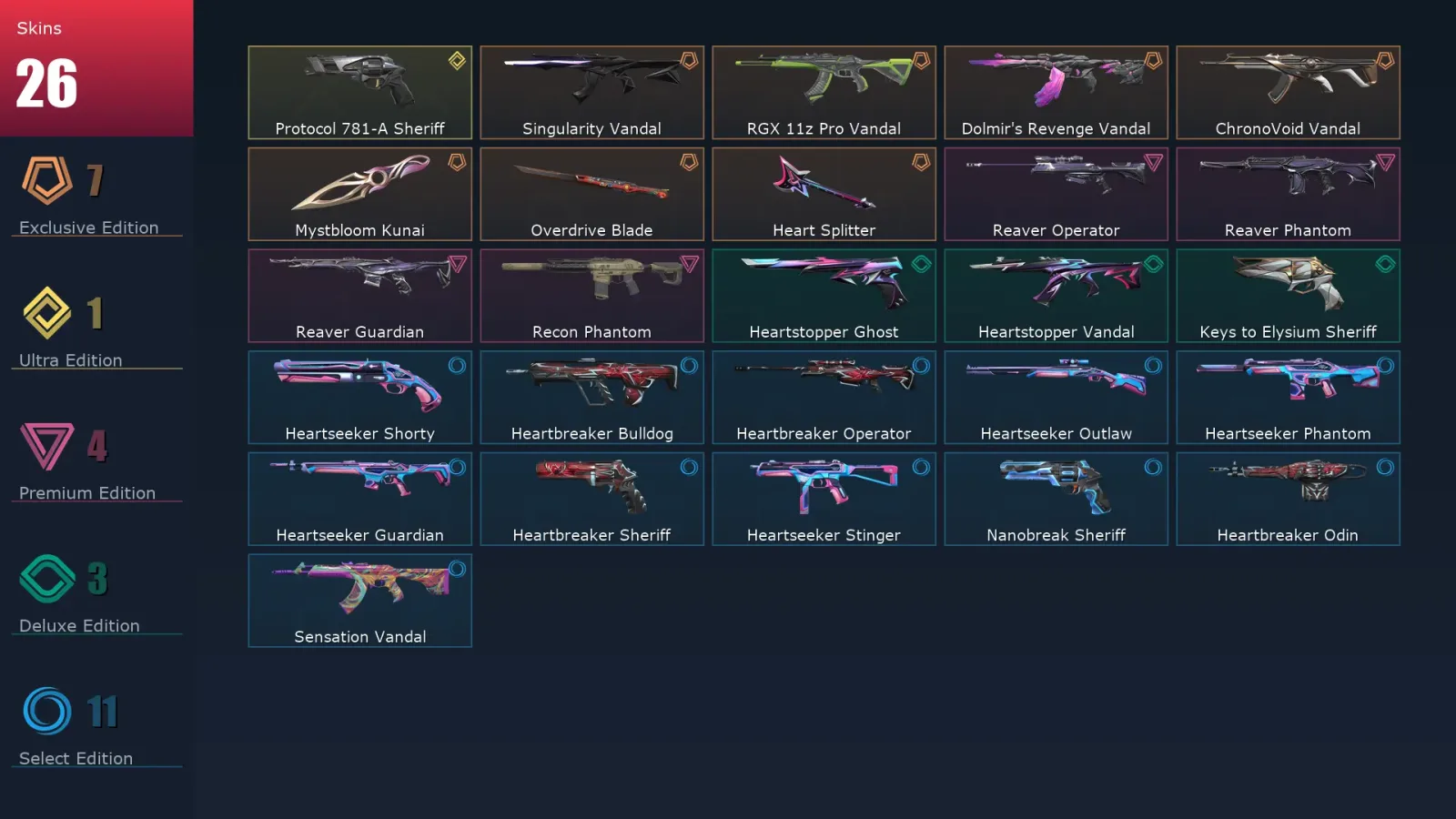 [Valorant] | EU | Level 87 | Diamond 3 | 26 Agents | 26 Skins — Valorant account