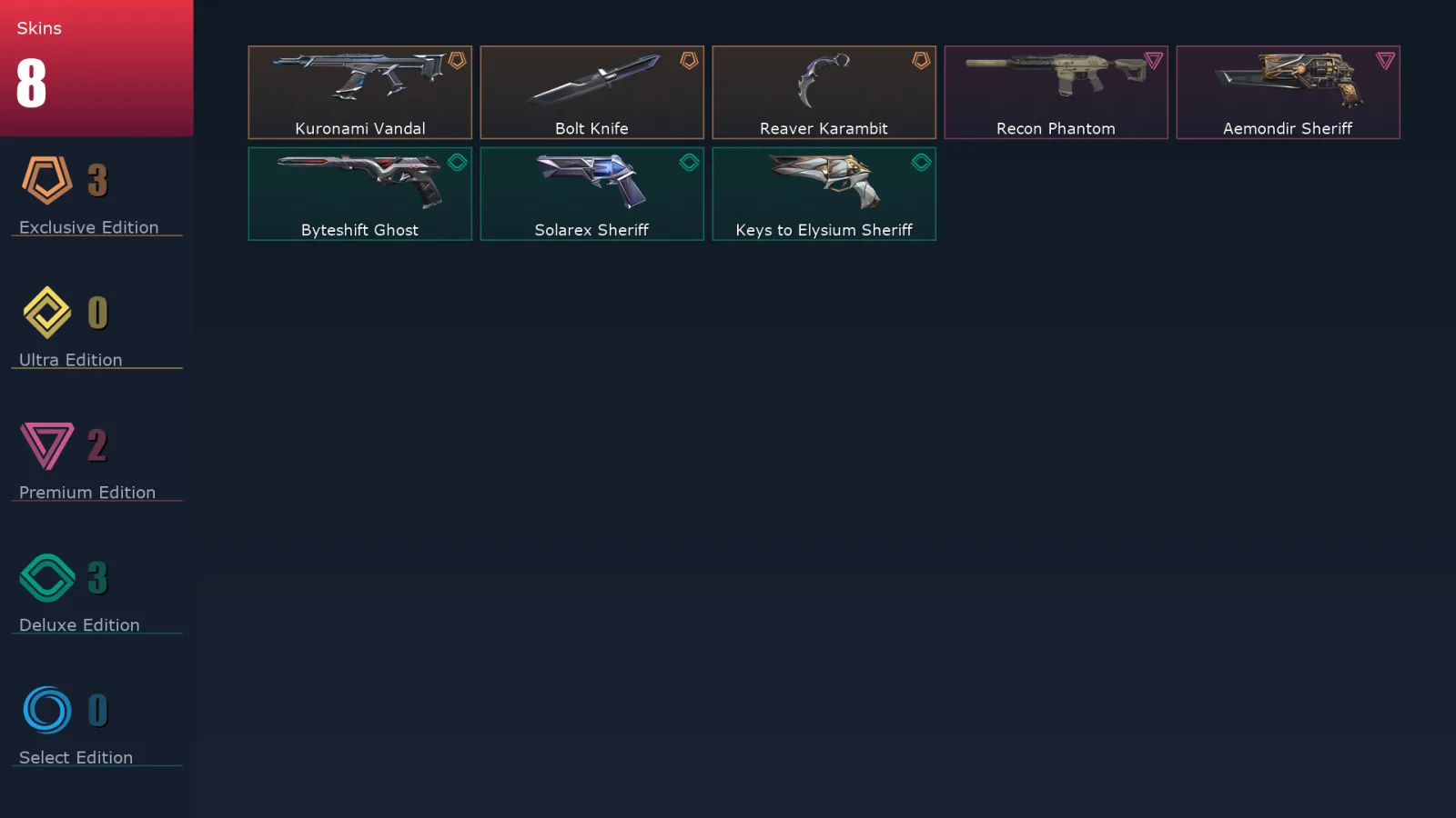 [Valorant] | EU | Level 66 | Bronze 2 | 19 Agents | 8 Skins