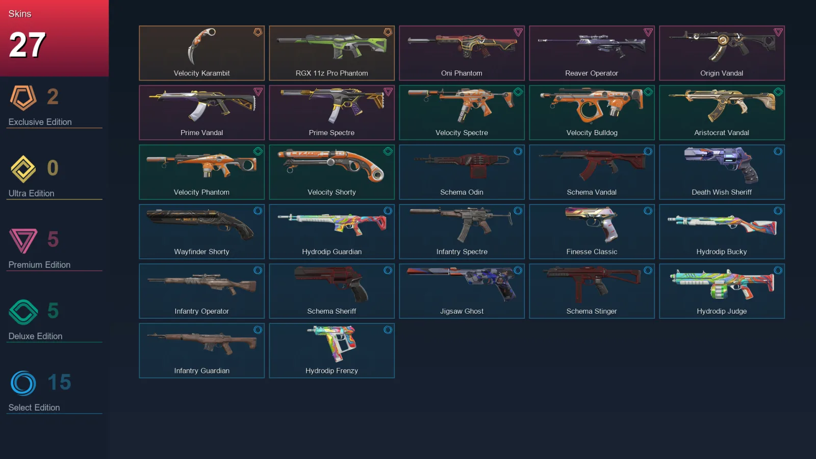 AP | Lv94 | Unranked | 27 Skin | 23 Agent | 50 Buddy
