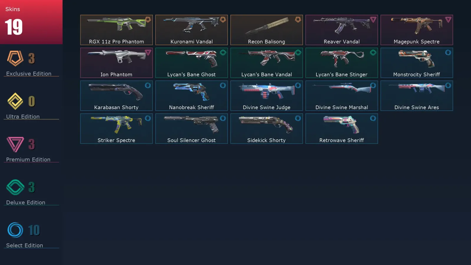 [Valorant] | EU | Level 166 | 29 Agents | 19 Skins — Valorant account