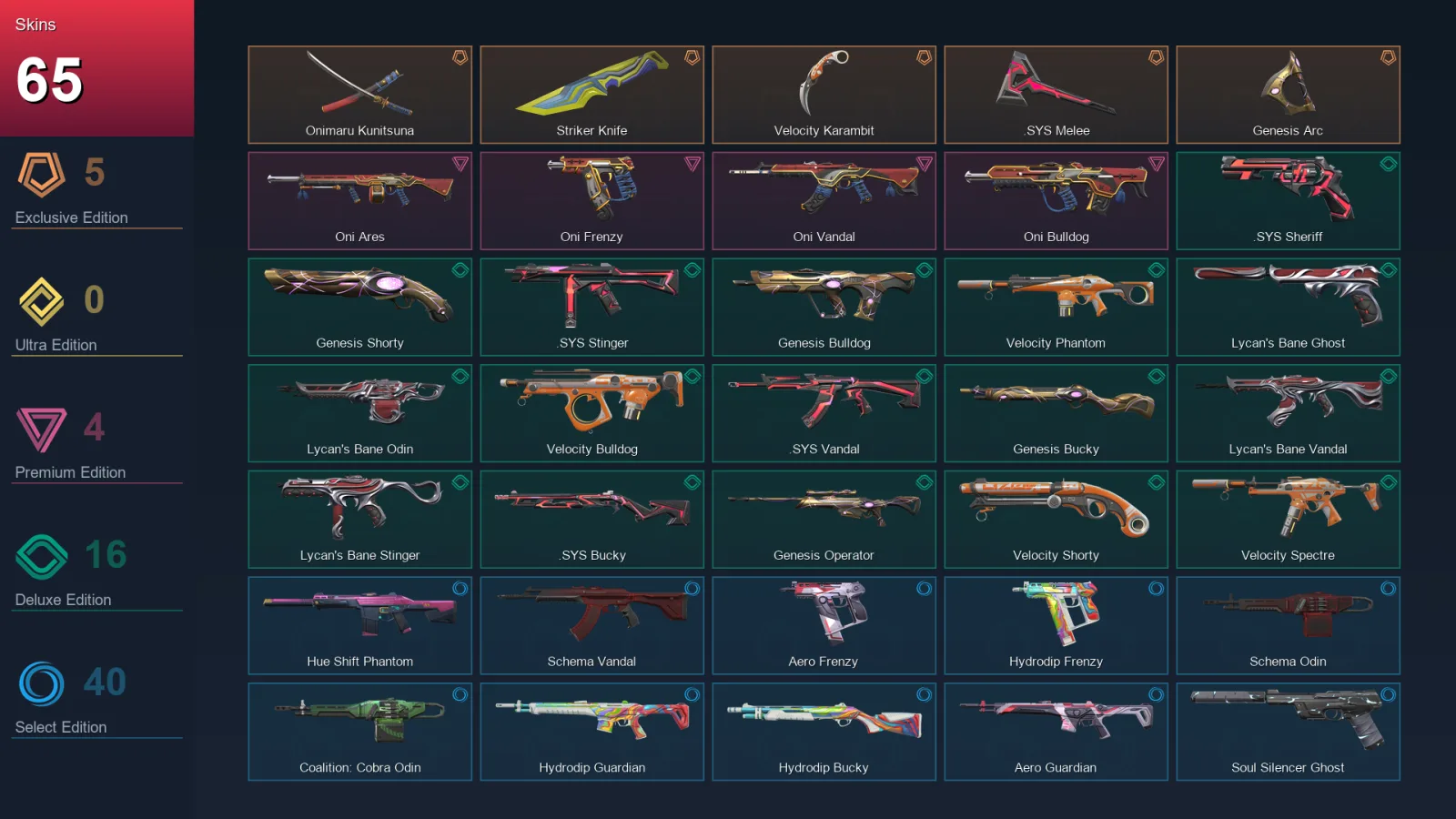 AP | Lv172 | Unranked | 65 Skin | 27 Agent | 98 Buddy — Valorant account