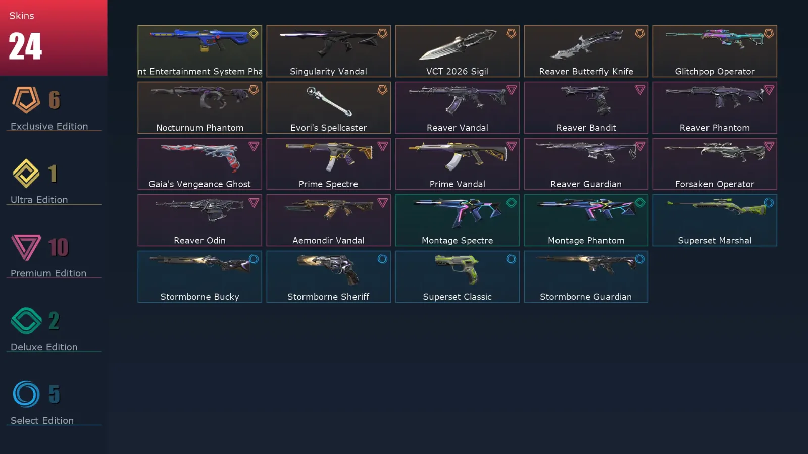[Valorant] | EU | Level 57 | Silver 2 | 19 Agents | 24 Skins — Valorant account