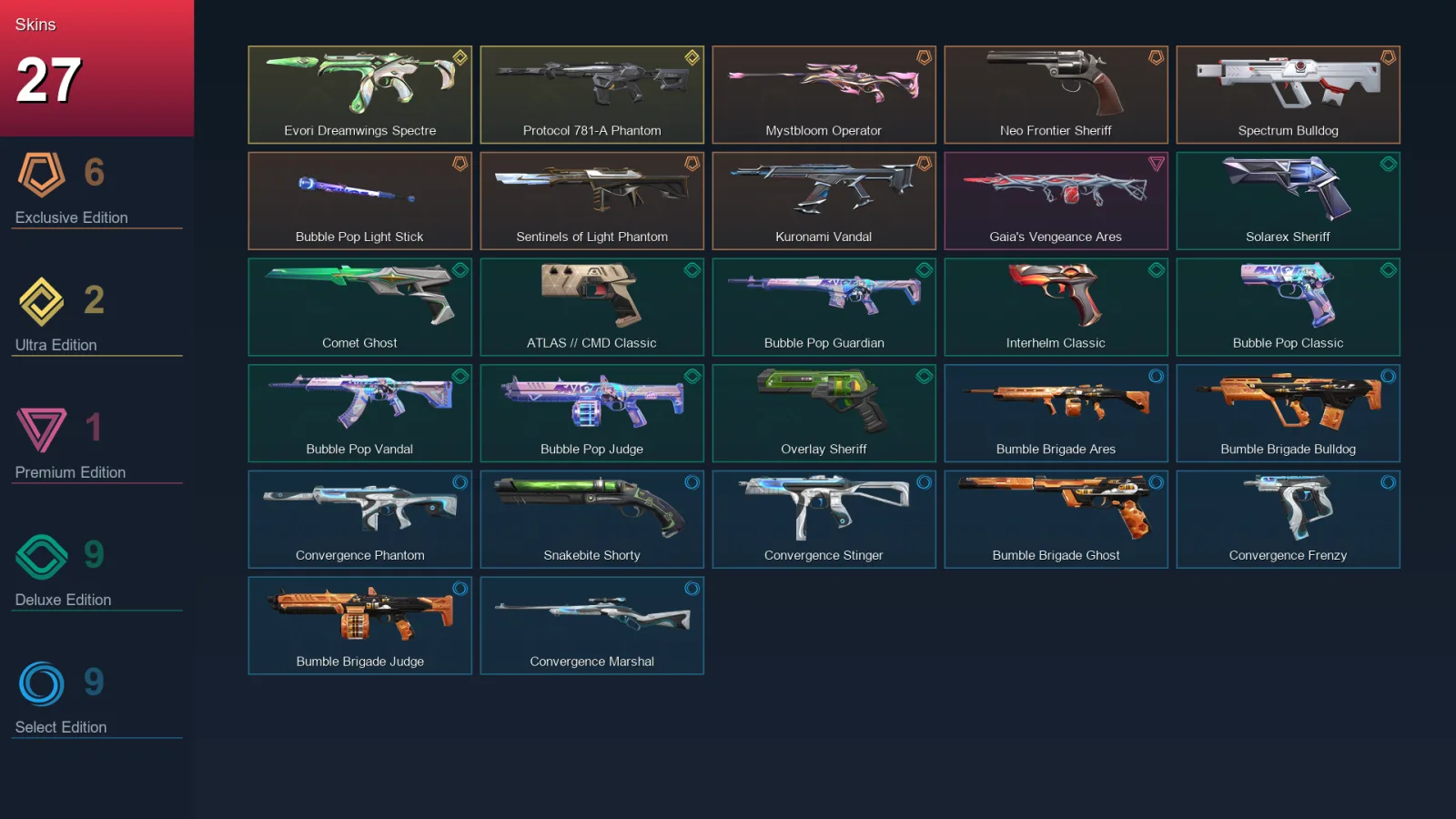 LA | Lv155 | Unranked | 27 Skin | 23 Agent | 60 Buddy