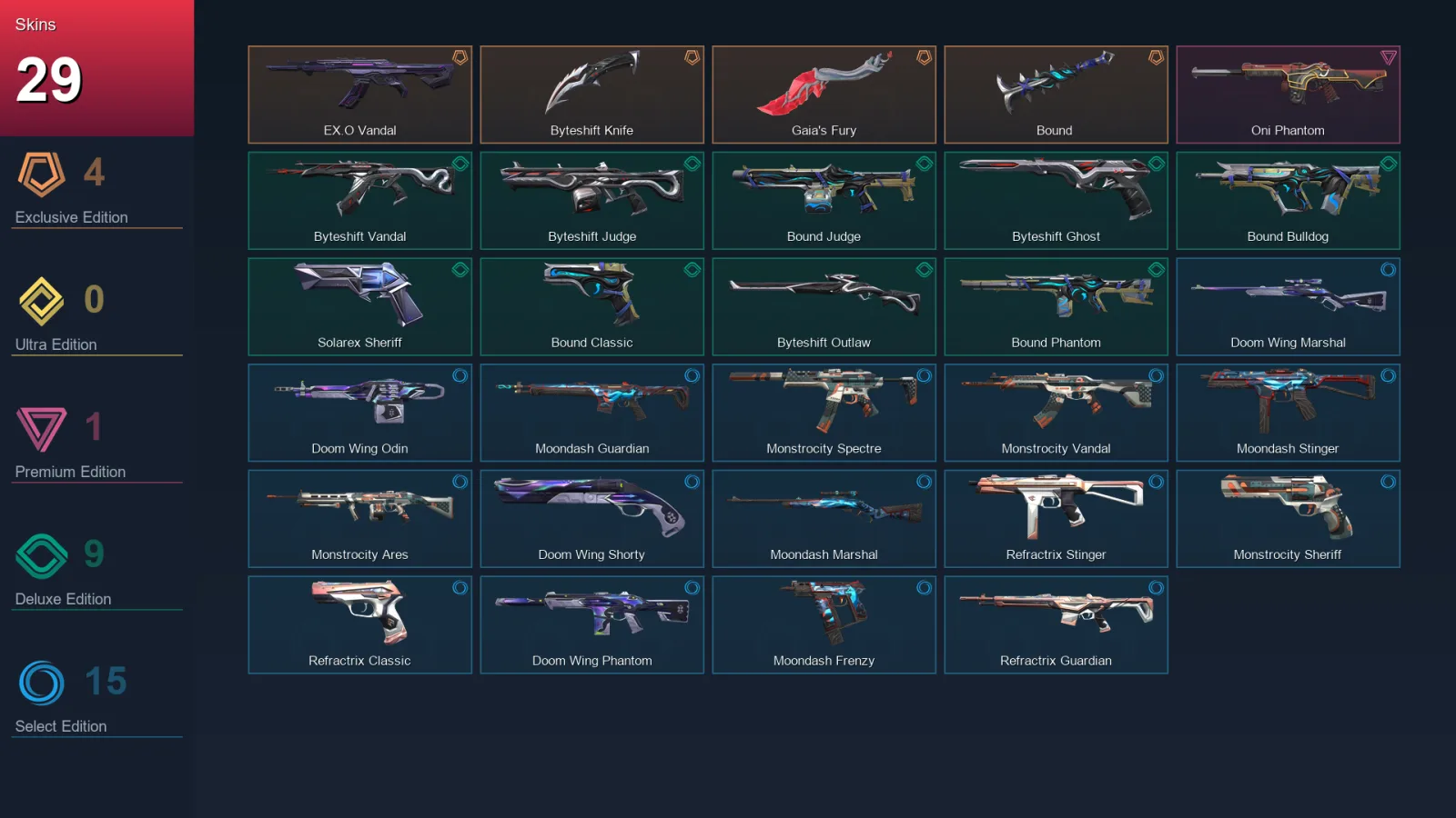 AP | Lv120 | Unranked | 29 Skin | 29 Agent | 51 Buddy — Valorant account