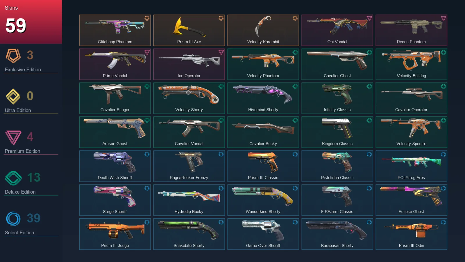 AP | Lv322 | Unranked | 59 Skin | 27 Agent | 115 Buddy — Valorant account
