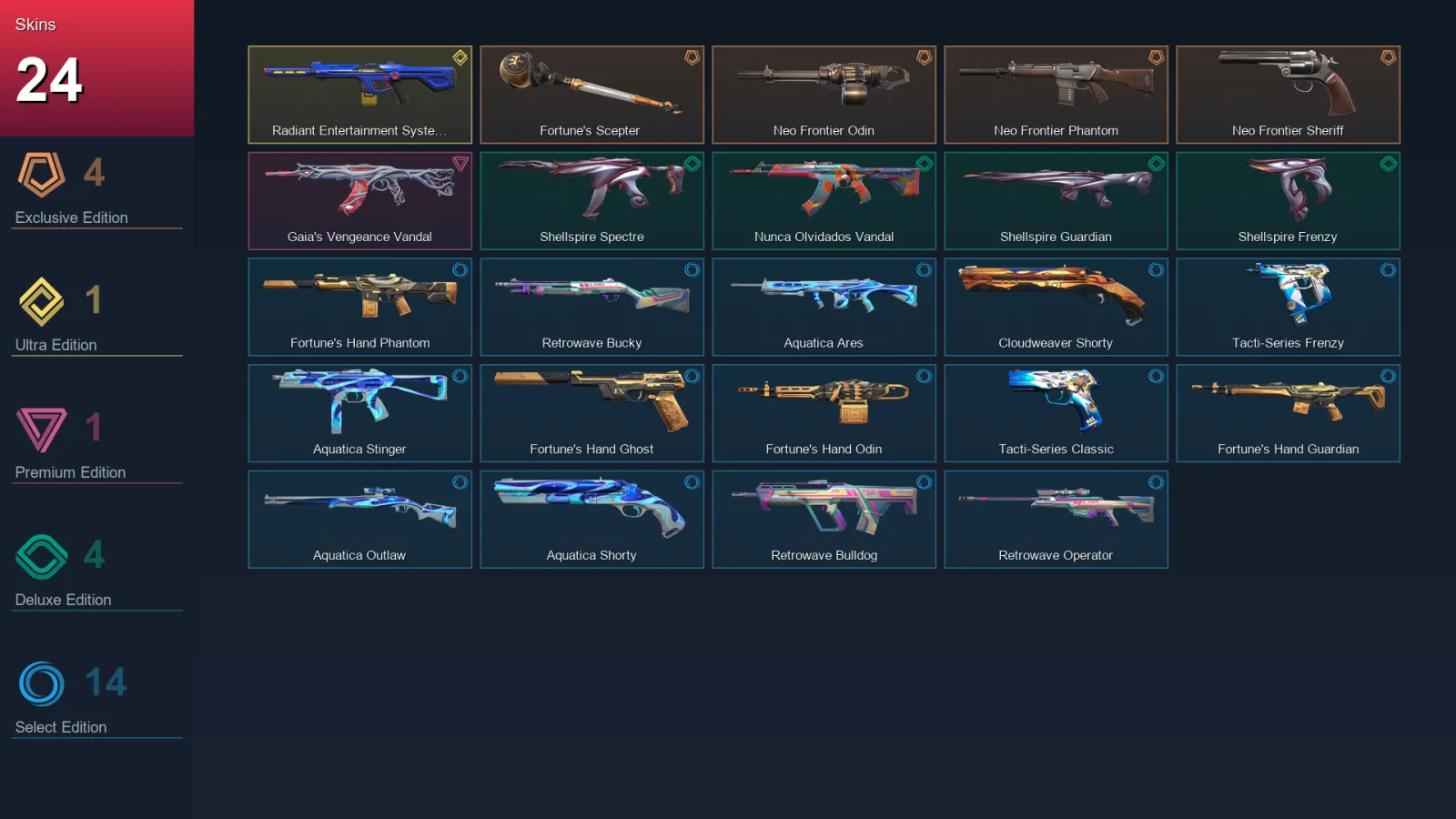 EU | Lv42 | Unranked | 24 Skin | 13 Agent | 20 Buddy