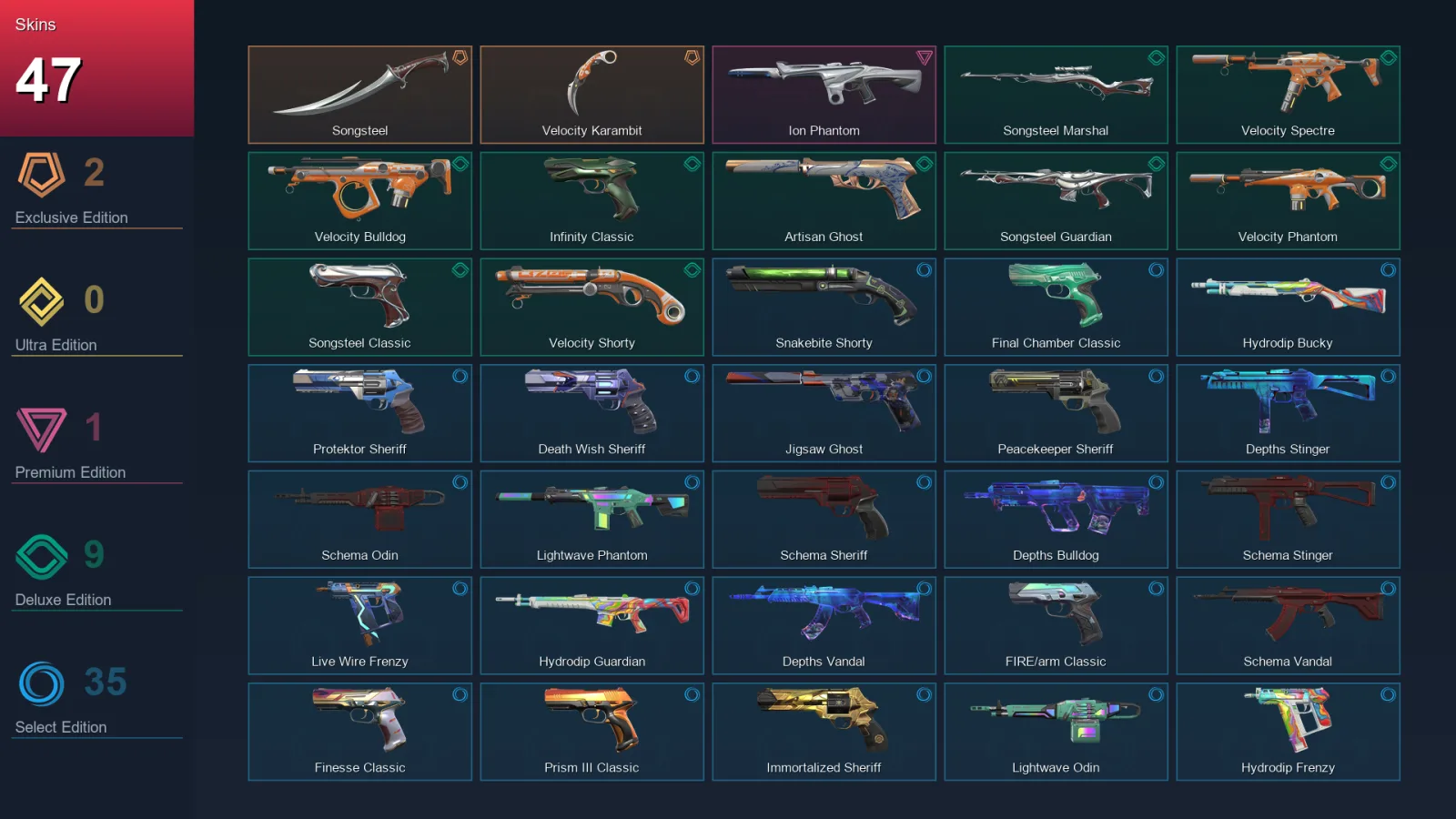 AP | Lv250 | Unranked | 47 Skin | 23 Agent | 81 Buddy