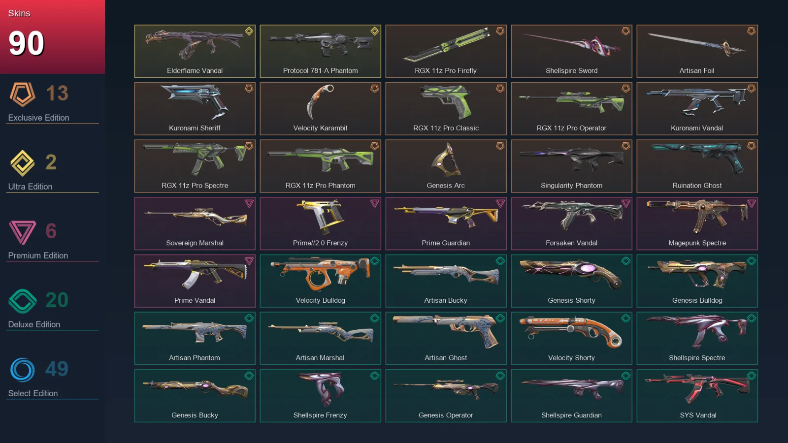 AP | Lv198 | Unranked | 90 Skin | 25 Agent | 97 Buddy