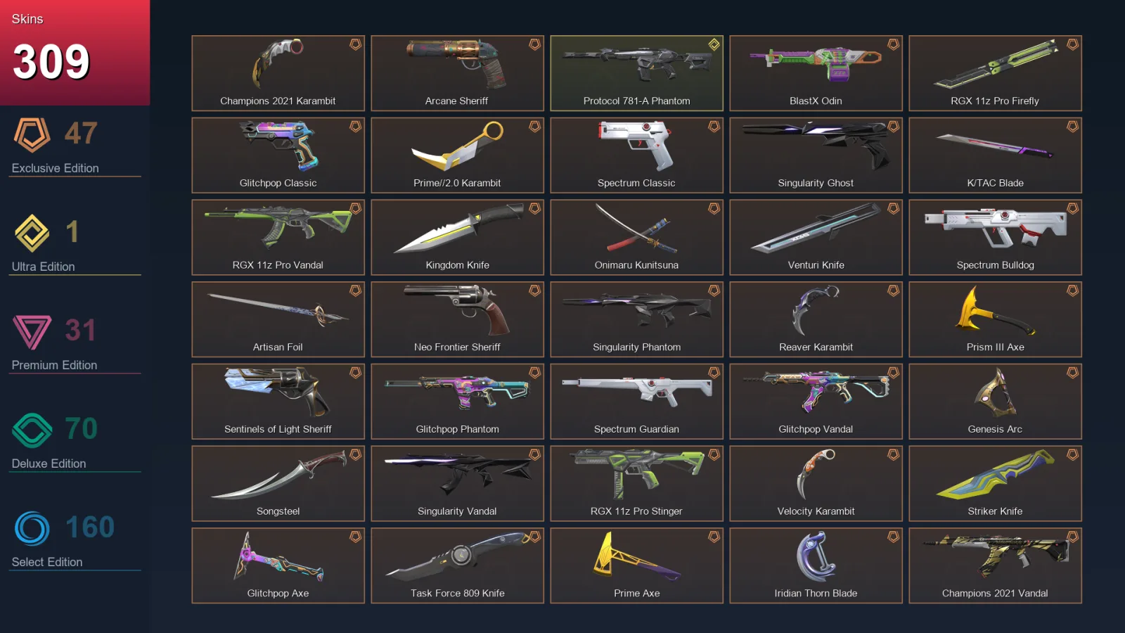NA | Lv299 | Unranked | 309 Skin | 26 Agent | 239 Buddy — Valorant account