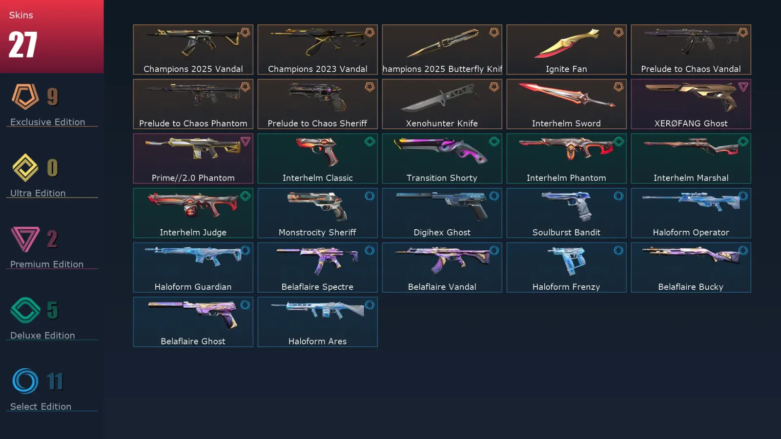 [Valorant] | EU | Level 184 | Diamond 3 | 29 Agents | 27 Skins — Valorant account