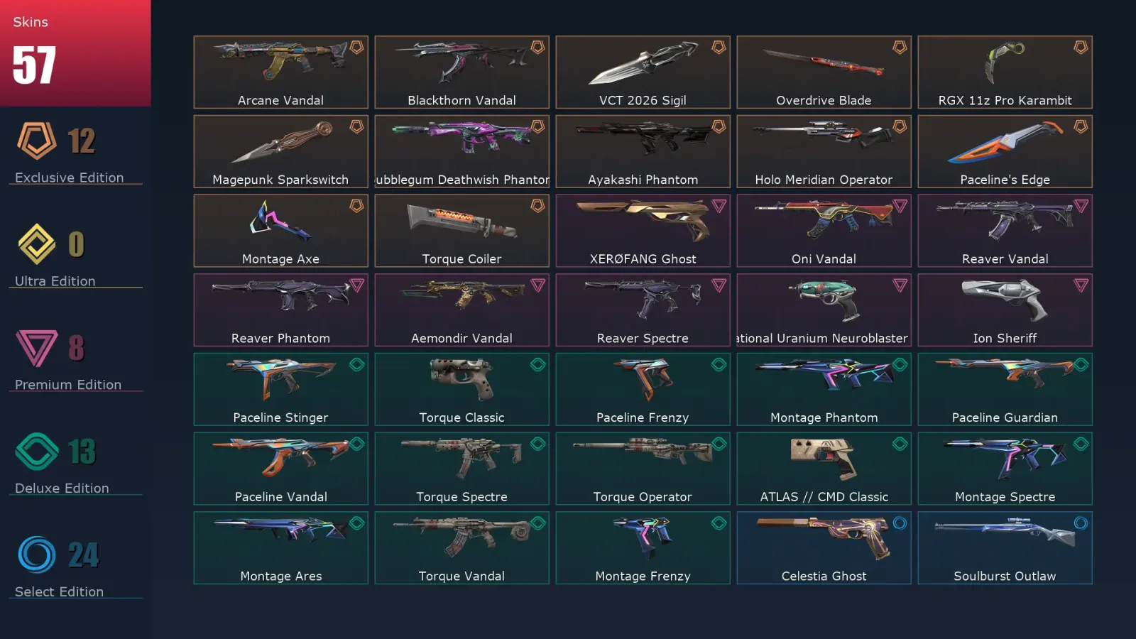 [Valorant] | EU | Level 130 | 29 Agents | 57 Skins — Valorant account