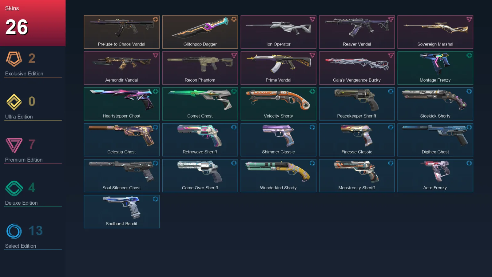 AP | Lv306 | Unranked | 26 Skin | 29 Agent | 123 Buddy