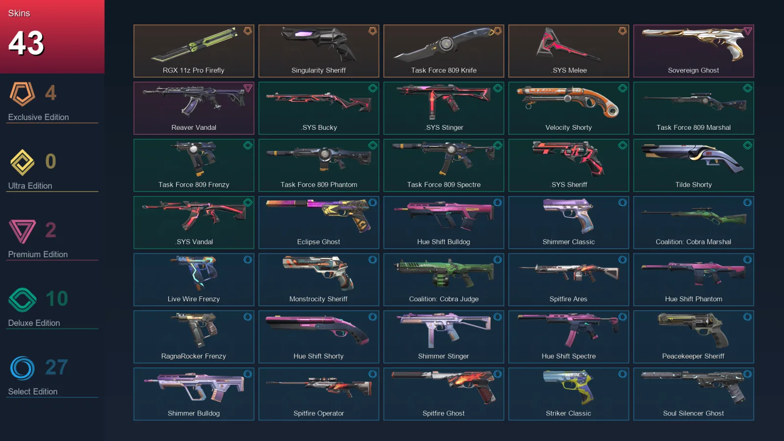 EU | Lv171 | Unranked | 43 Skin | 25 Agent | 76 Buddy — Valorant account