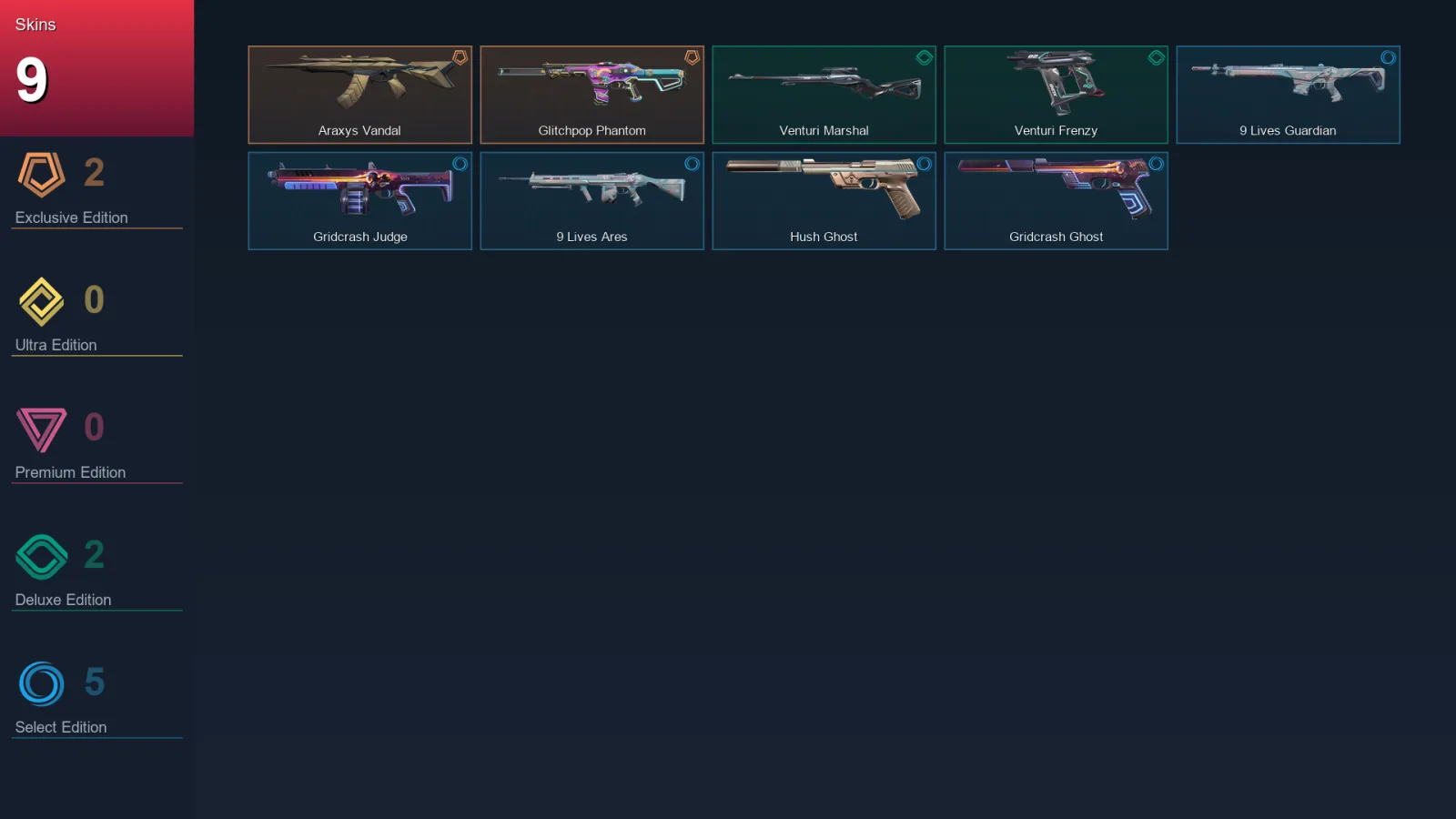 EU | Lv44 | Unranked | 9 Skin | 12 Agent | 19 Buddy