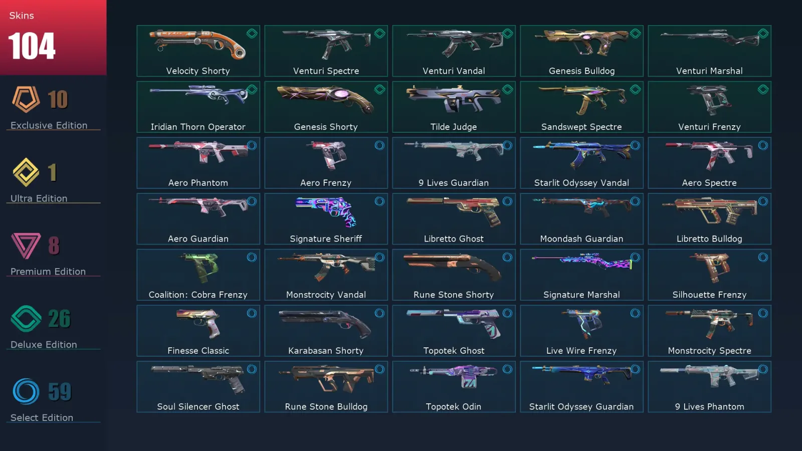 [Valorant] | EU | Level 195 | 24 Agents | 104 Skins — Valorant account