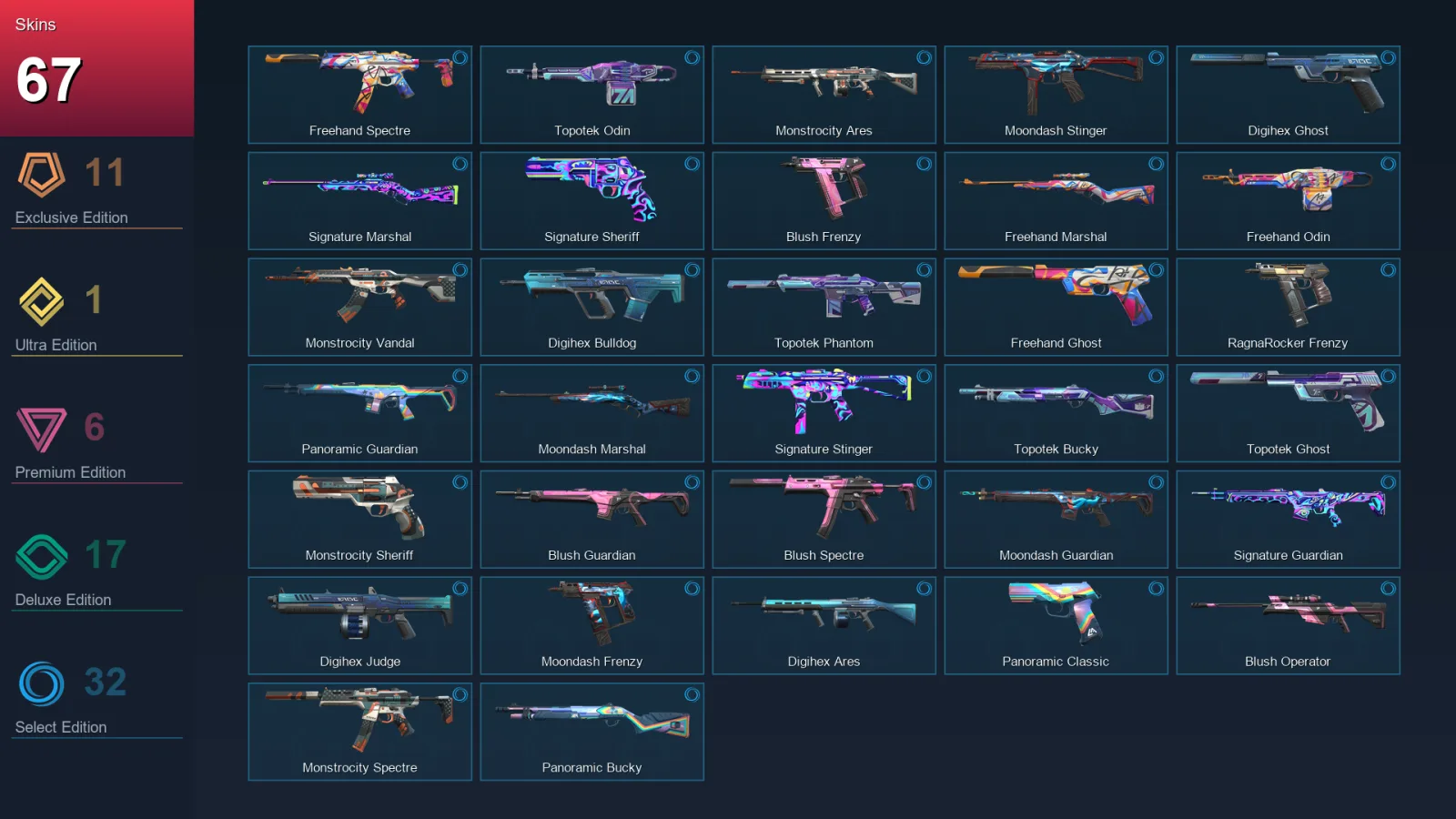 EU | Celestial Fan | Xenohunter Knife | Composite Knife | Champions 2023 Vandal | 67 Skin | 26 Agent | 77 Buddy | Lv118