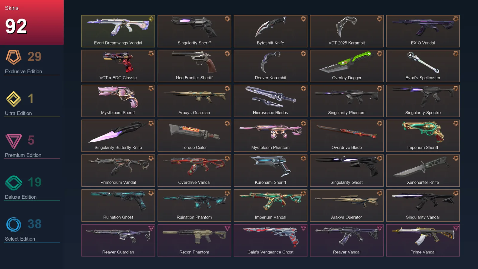 AP | Lv94 | Unranked | 92 Skin | 26 Agent | 74 Buddy — Valorant account