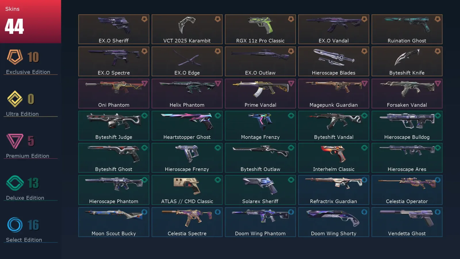 [Valorant] | EU | Level 173 | Diamond 2 | 28 Agents | 44 Skins — Valorant account