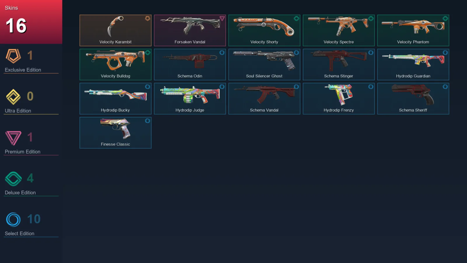 LA | Lv60 | Unranked | 16 Skin | 14 Agent | 34 Buddy