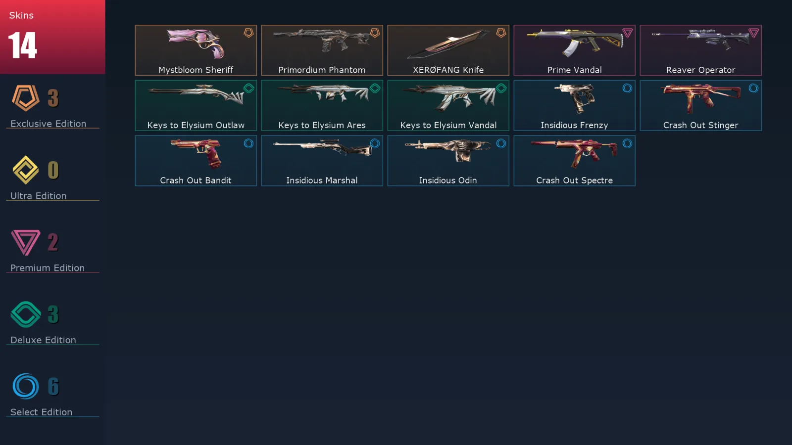 [Valorant] | EU | Level 26 | 10 Agents | 14 Skins