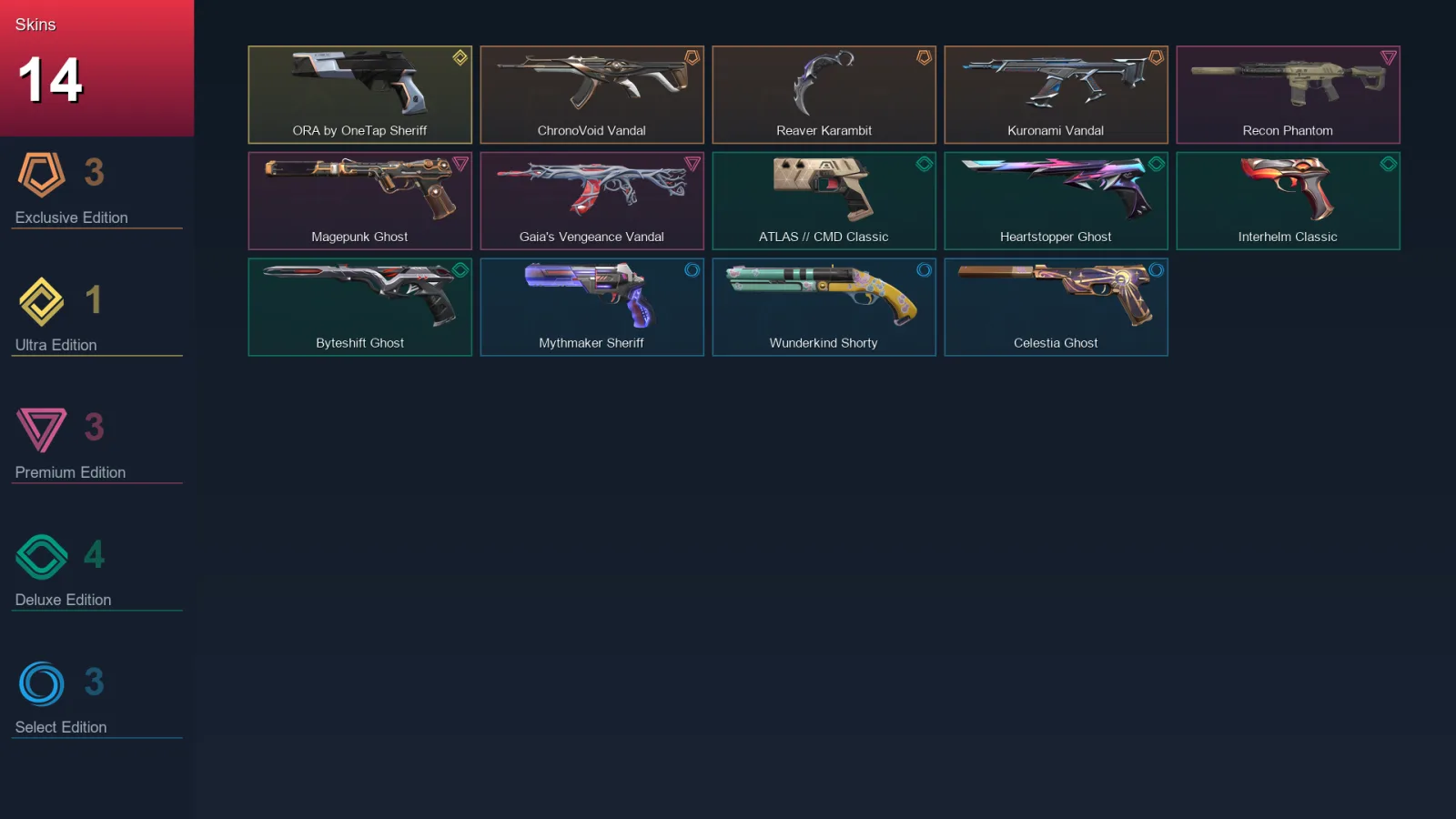 AP | Lv122 | Unranked | 14 Skin | 26 Agent | 34 Buddy — Magepunk Ghost