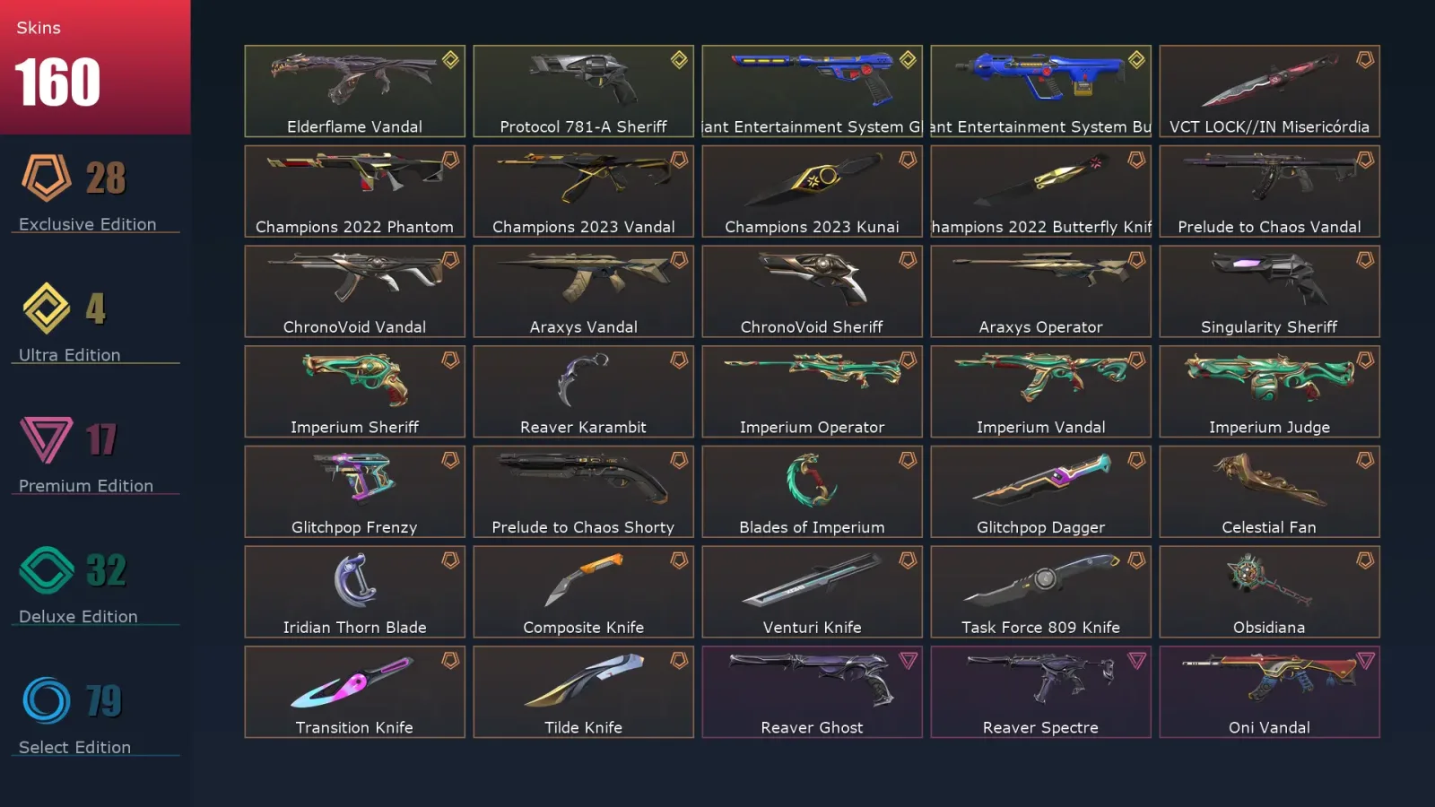 [Valorant] | EU | Level 419 | 26 Agents | 160 Skins — Valorant account