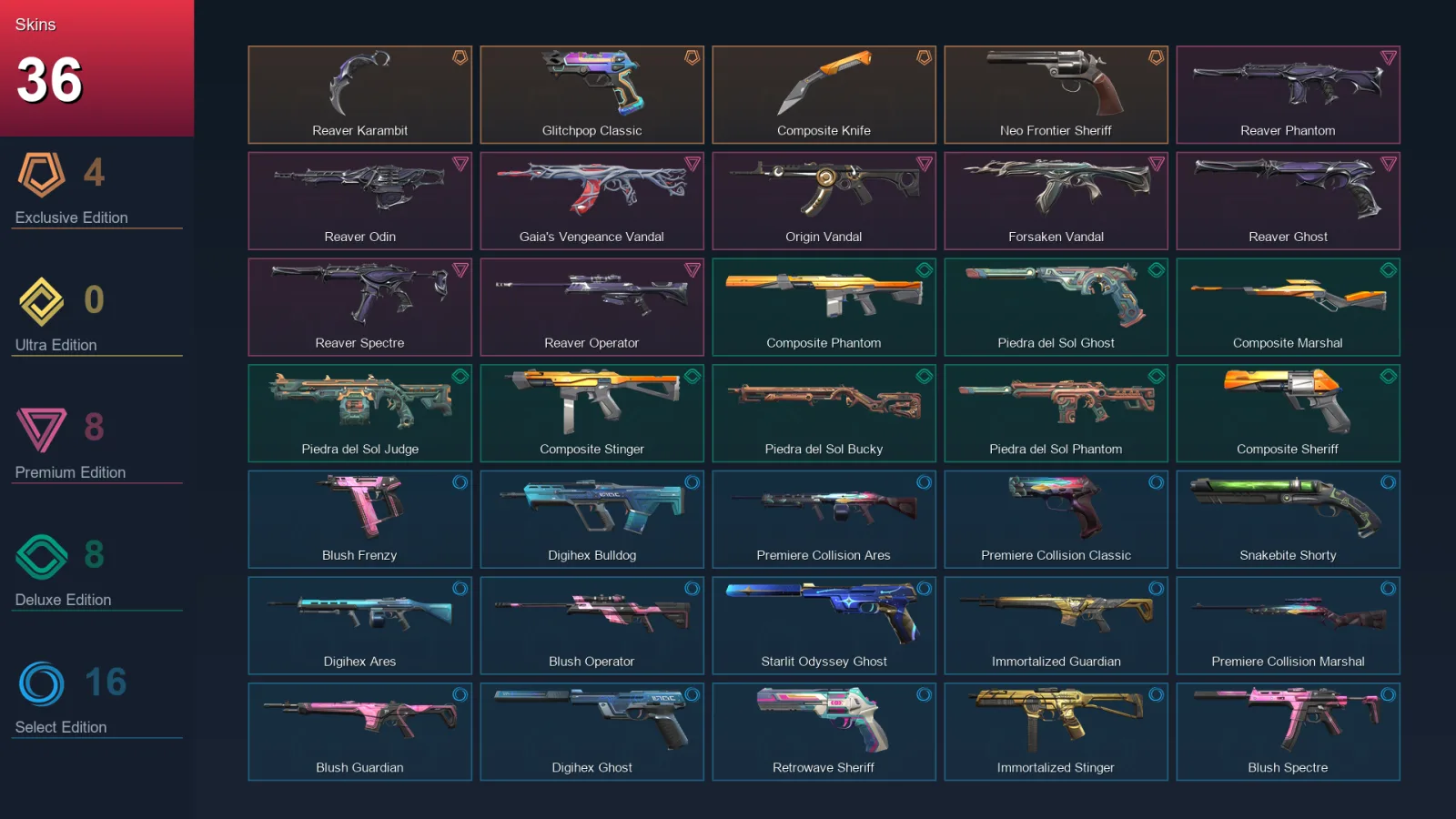EU | Lv149 | Unranked | 36 Skin | 26 Agent | 64 Buddy