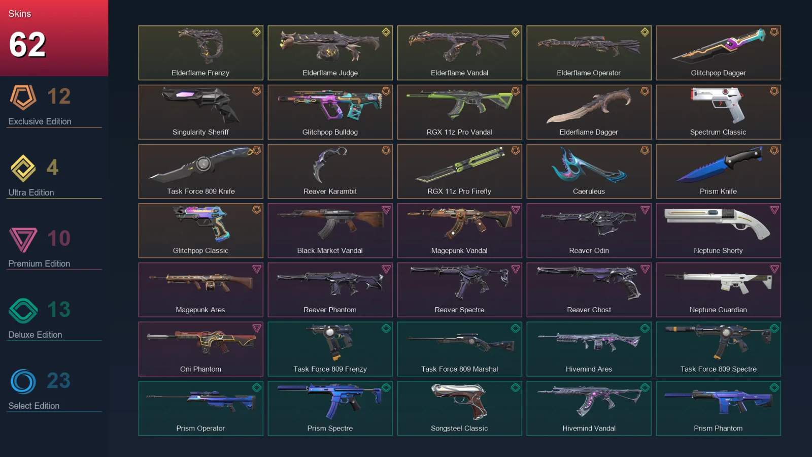 NA | Lv74 | Unranked | 62 Skin | 20 Agent | 70 Buddy