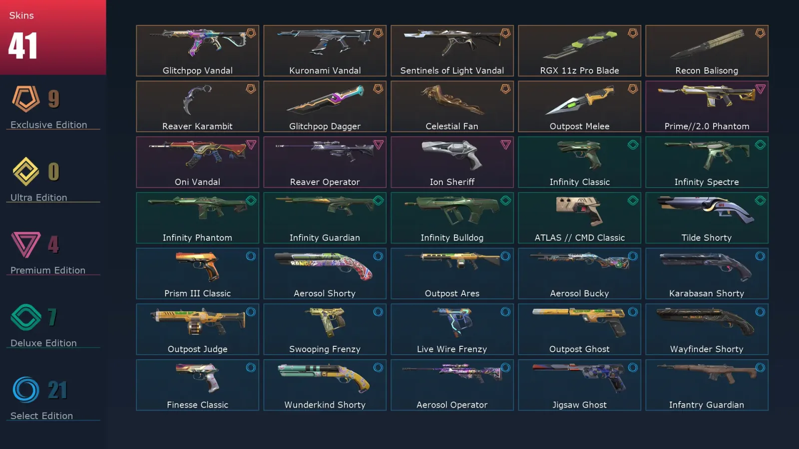 [Valorant] | EU | Level 238 | Platinum 2 | 27 Agents | 41 Skins — Valorant account