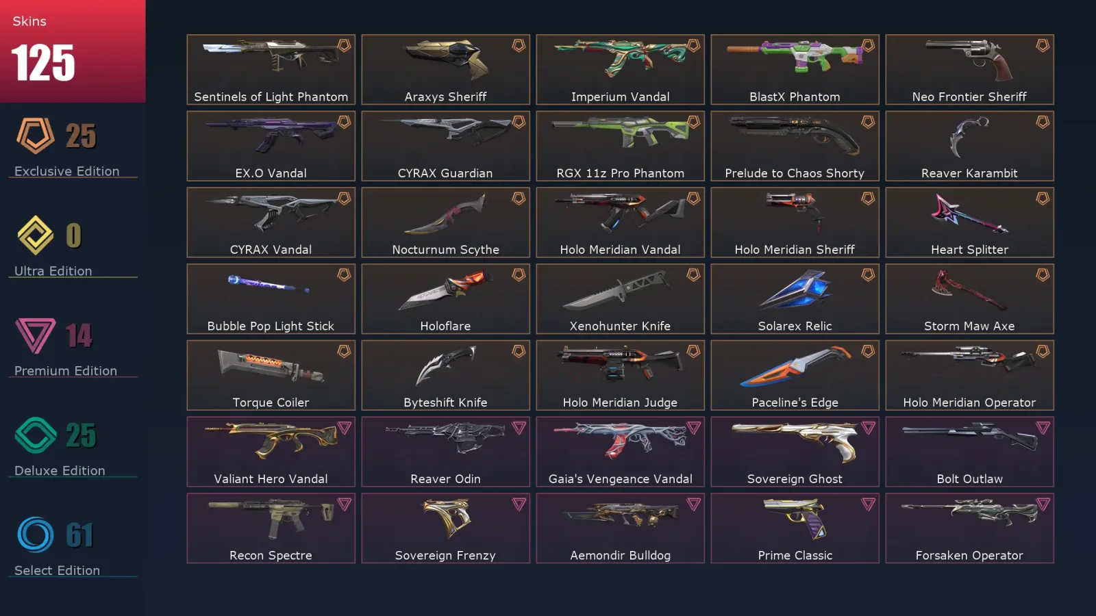 [Valorant] | EU | Level 303 | Ascendant 3 | 29 Agents | 125 Skins — Valorant account