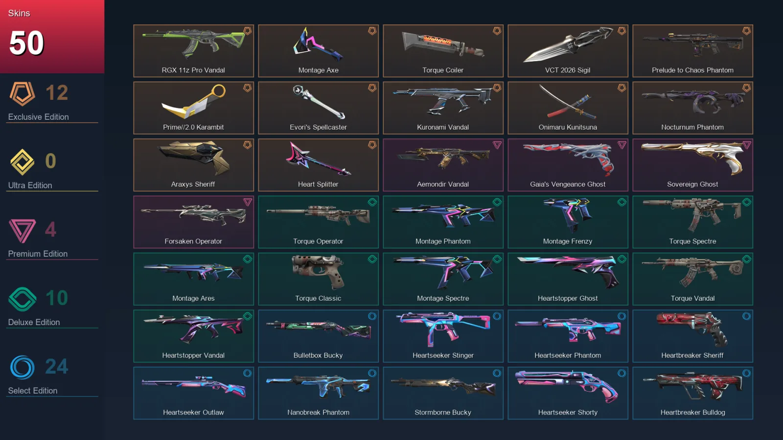 AP | Lv96 | Unranked | 50 Skin | 28 Agent | 45 Buddy — Valorant account