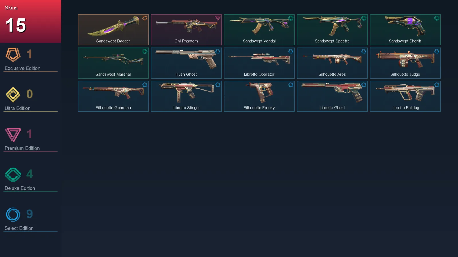 LA | Lv81 | Unranked | 15 Skin | 23 Agent | 34 Buddy