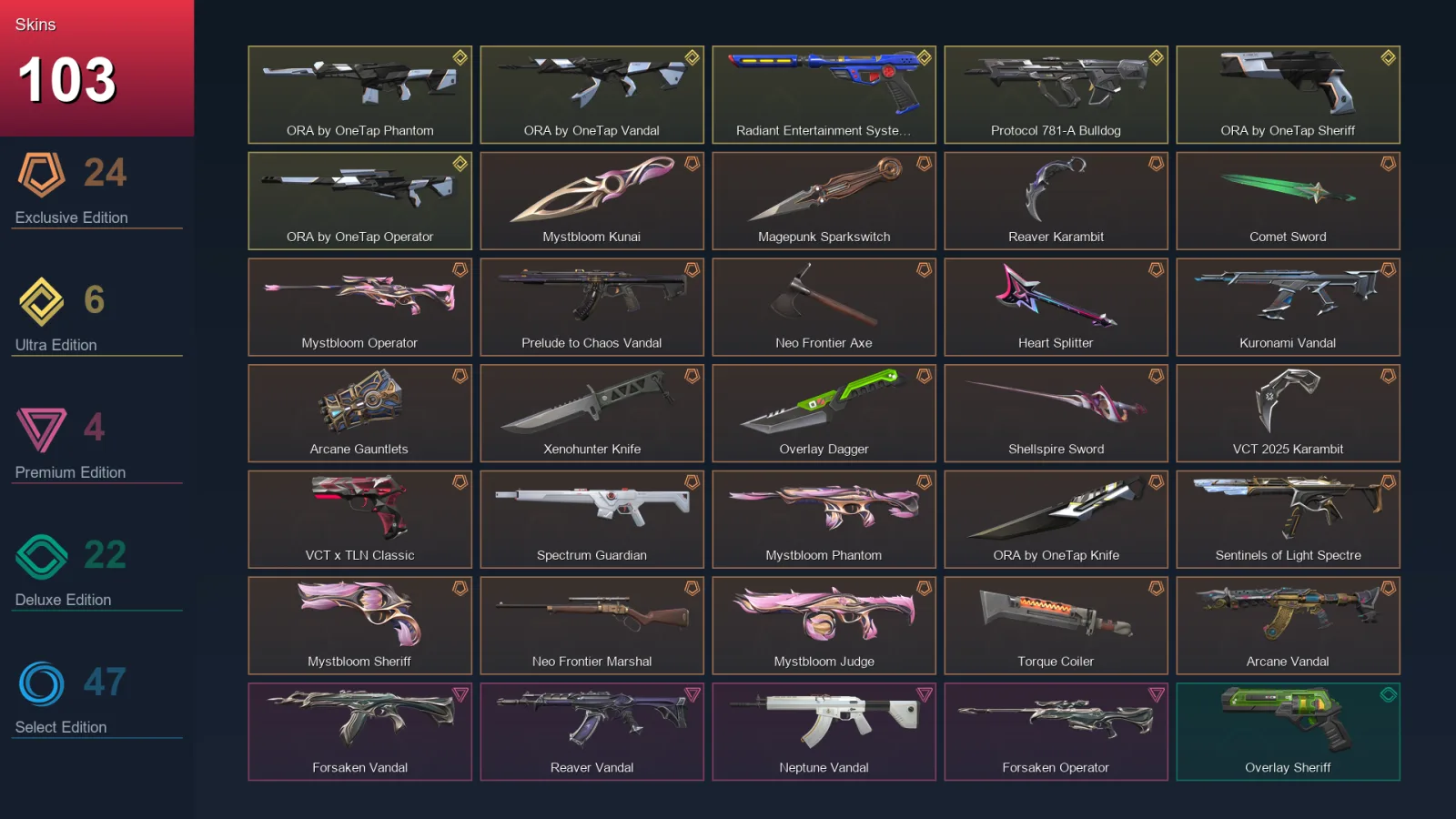 AP | Lv93 | Unranked | 103 Skin | 28 Agent | 83 Buddy