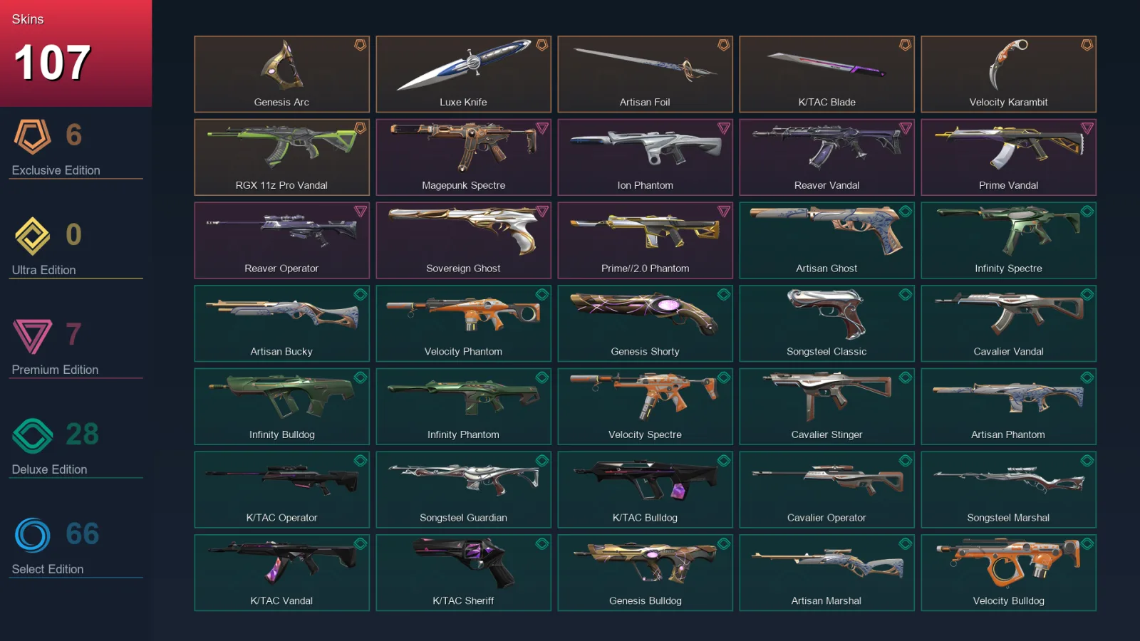 LA | Lv282 | Unranked | 107 Skin | 28 Agent | 144 Buddy