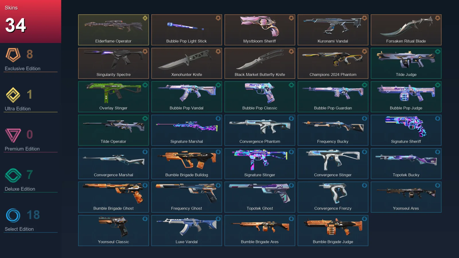 NA | Lv48 | Unranked | 34 Skin | 12 Agent | 30 Buddy — Valorant account