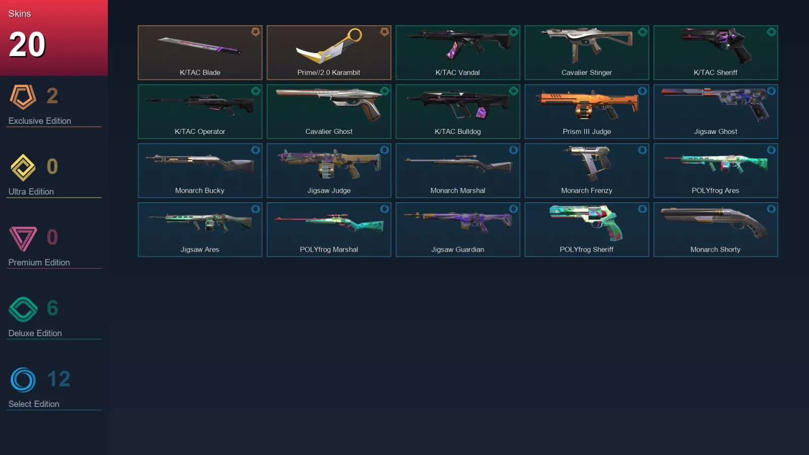 AP | Lv74 | Unranked | 20 Skin | 18 Agent | 38 Buddy