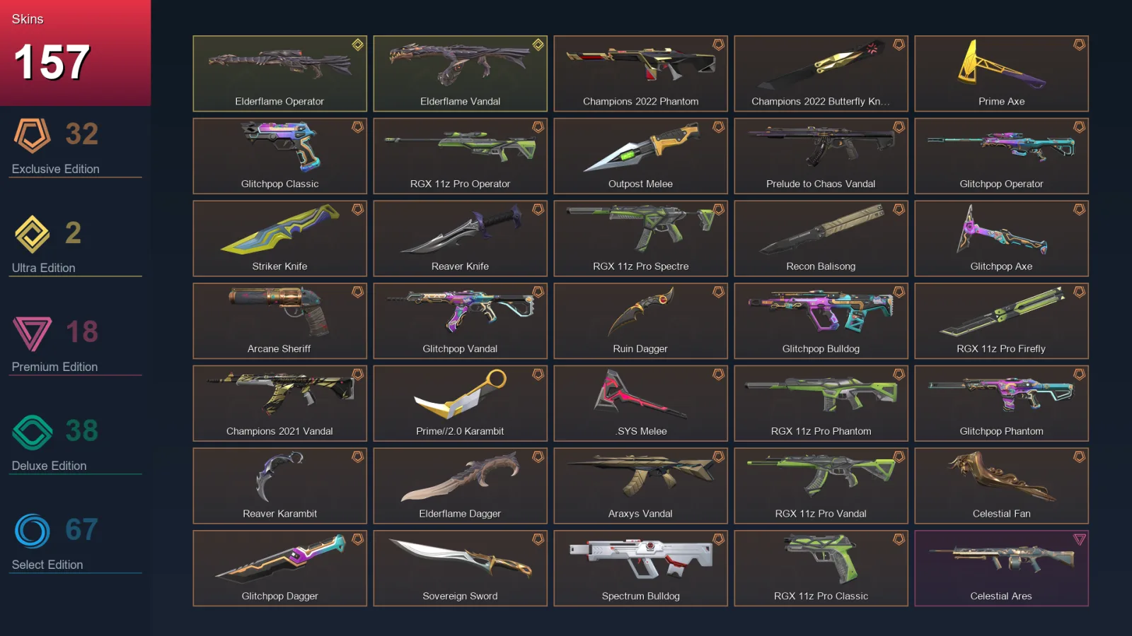 EU | Lv112 | Unranked | 157 Skin | 25 Agent | 116 Buddy
