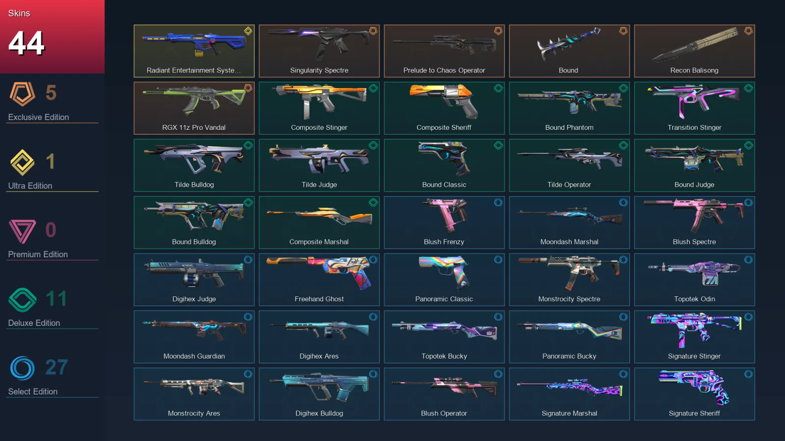 BR | Lv56 | Unranked | 44 Skin | 24 Agent | 55 Buddy — Valorant account
