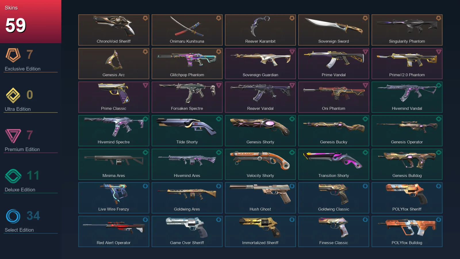 NA | Lv272 | Unranked | 59 Skin | 25 Agent | 112 Buddy