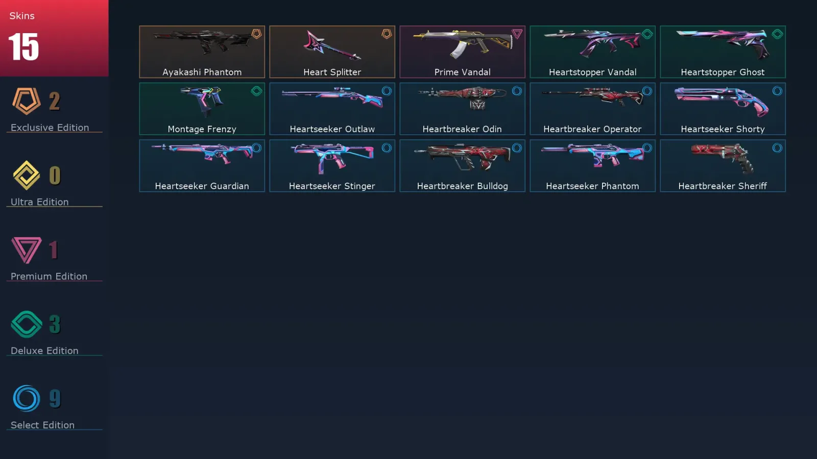 [Valorant] | EU | Level 71 | Iron 2 | 23 Agents | 15 Skins