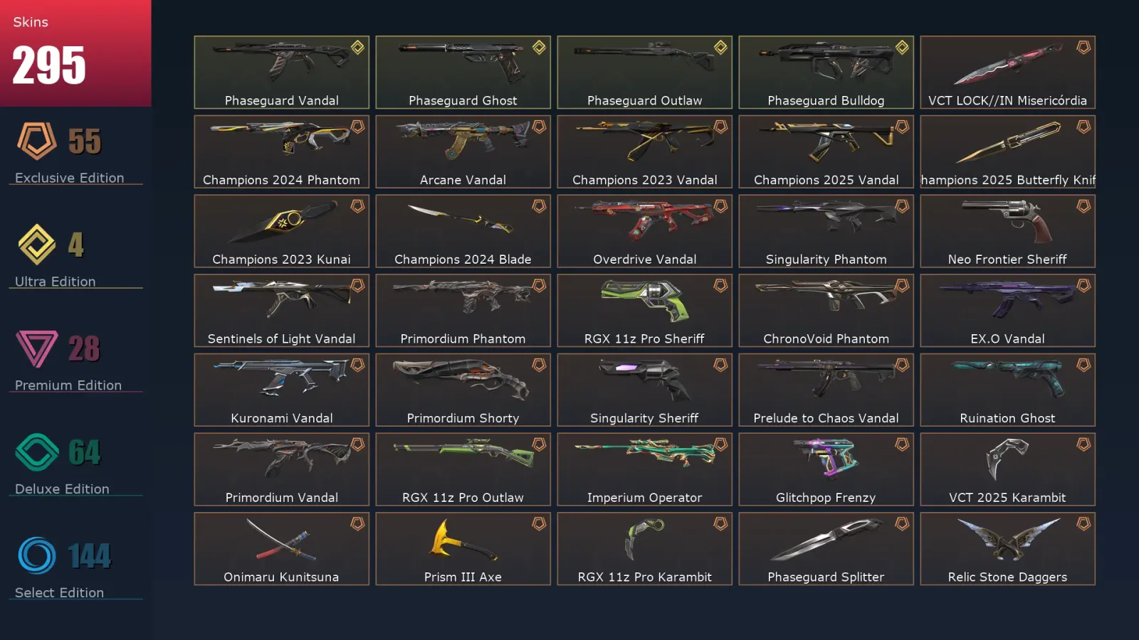 [Valorant] | EU | Level 412 | Platinum 3 | 29 Agents | 295 Skins — Valorant account