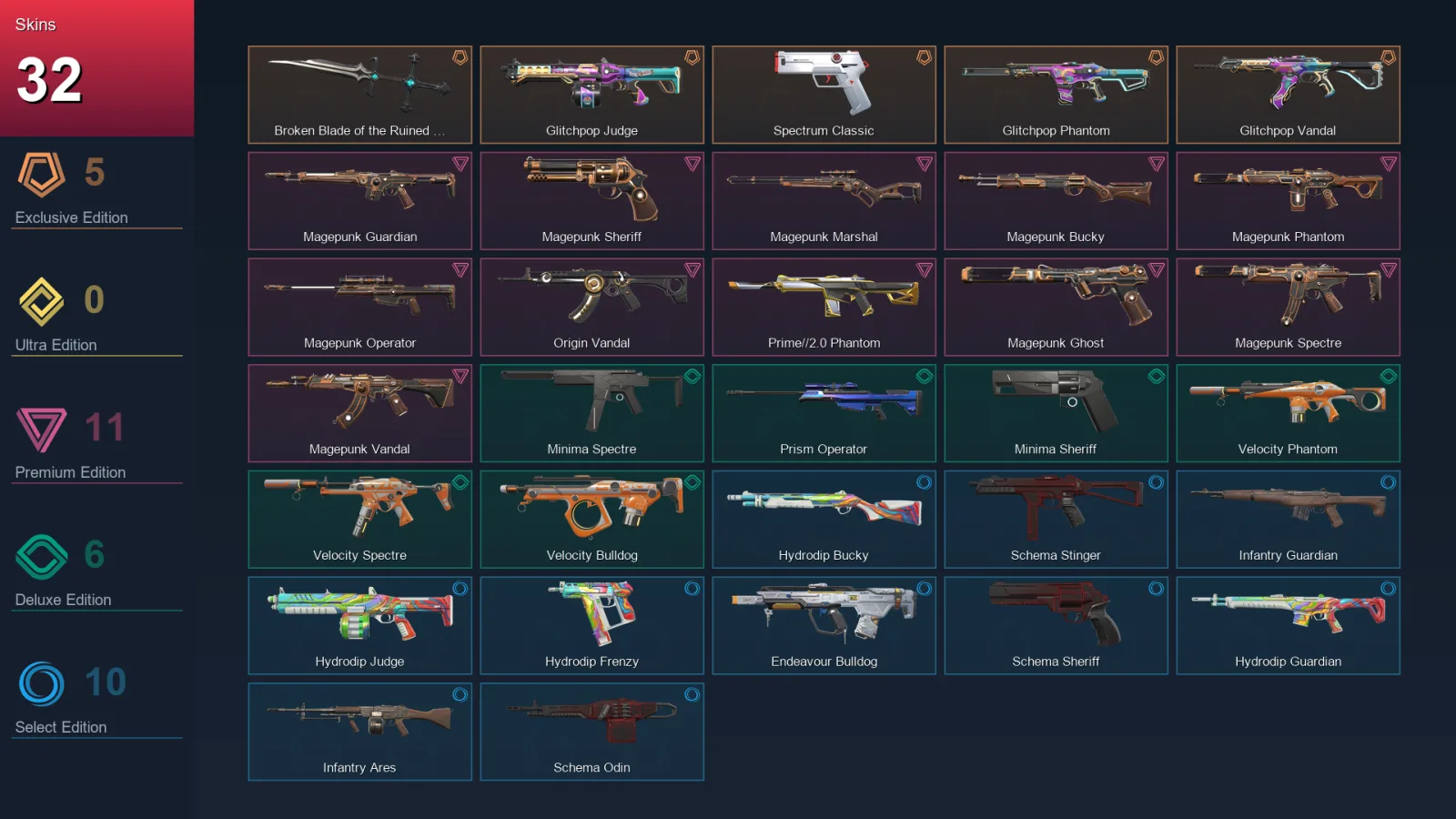LA | Lv71 | Unranked | 32 Skin | 20 Agent | 32 Buddy — Valorant account