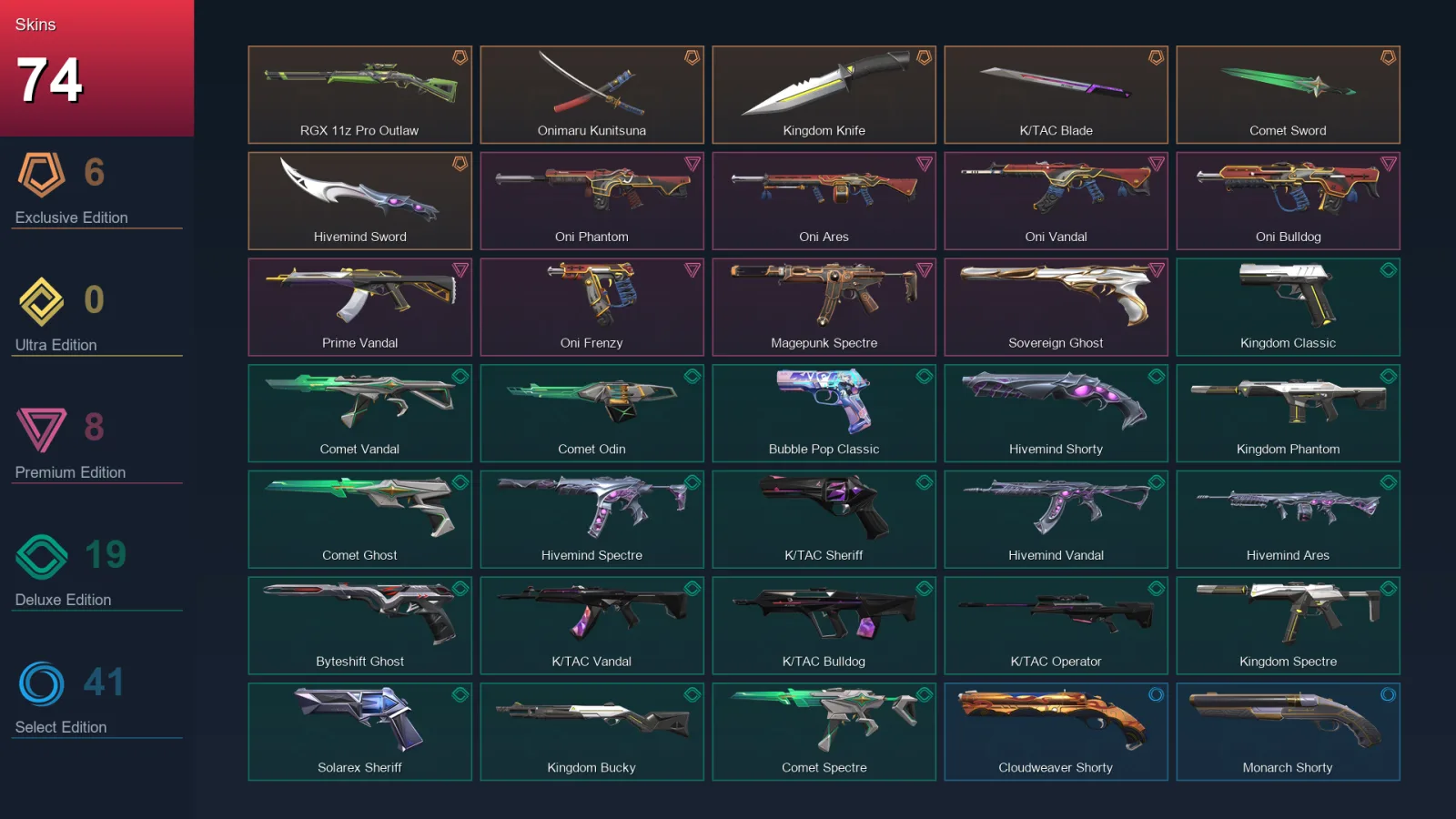 AP | Lv227 | Unranked | 74 Skin | 27 Agent | 132 Buddy — Valorant account